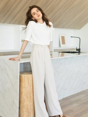 Business Essential Ivory Wide Slacks