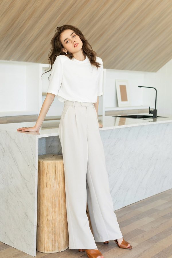 Business Essential Ivory Wide Slacks