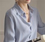 Blue Striped Silk Shirt