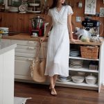 Long Casual V-Neck Dress with Ruffle Sleeves | Cotton Bamboo Blend