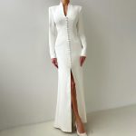 High Waist Button Detail Dress for Women