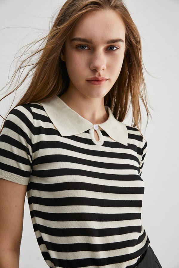 By the Sea Black Striped T-Shirt