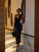 Sexy Sleeveless High-Waist V-Neck Midi Dress | Chic Evening Party Dress