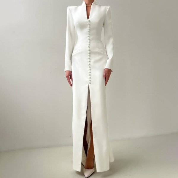 High Waist Button Detail Dress for Women