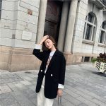 Double-breasted Casual Loose Women's Suit