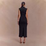 Sexy Sleeveless High-Waist V-Neck Midi Dress | Chic Evening Party Dress