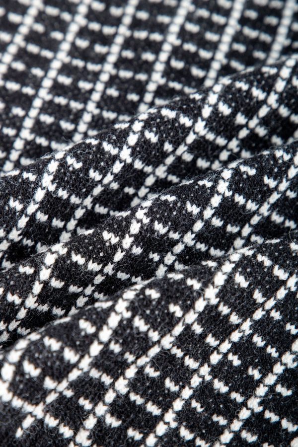 Black Knit Plaid V-Neck Sweater Vest