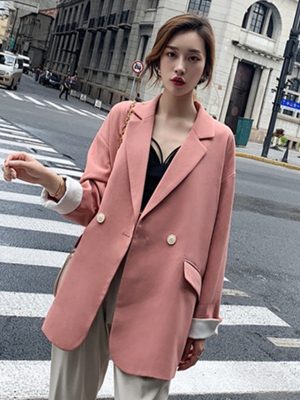 Double-breasted Casual Loose Women's Suit