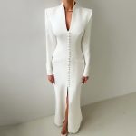 High Waist Button Detail Dress for Women