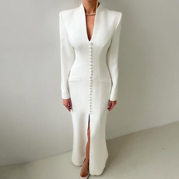 High Waist Button Detail Dress for Women