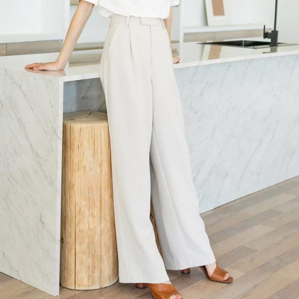 Business Essential Ivory Wide Slacks
