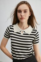 By the Sea Black Striped T-Shirt