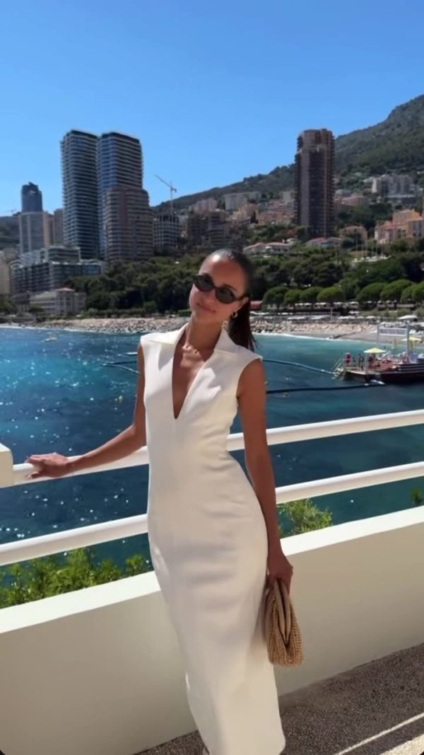 Sexy Sleeveless High-Waist V-Neck Midi Dress | Chic Evening Party Dress