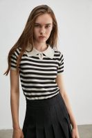 By the Sea Black Striped T-Shirt