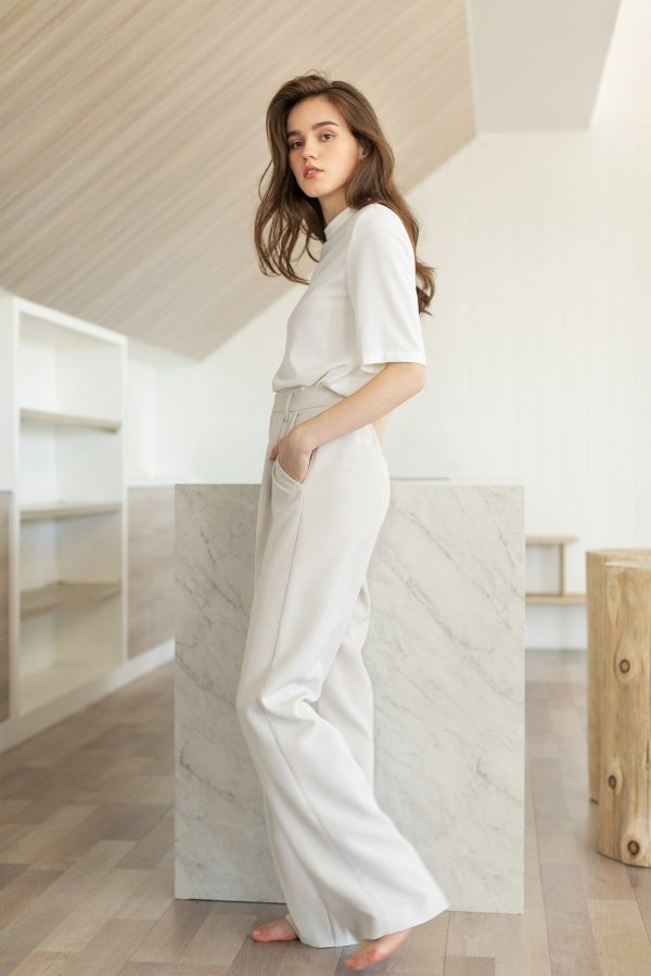 Business Essential Ivory Wide Slacks