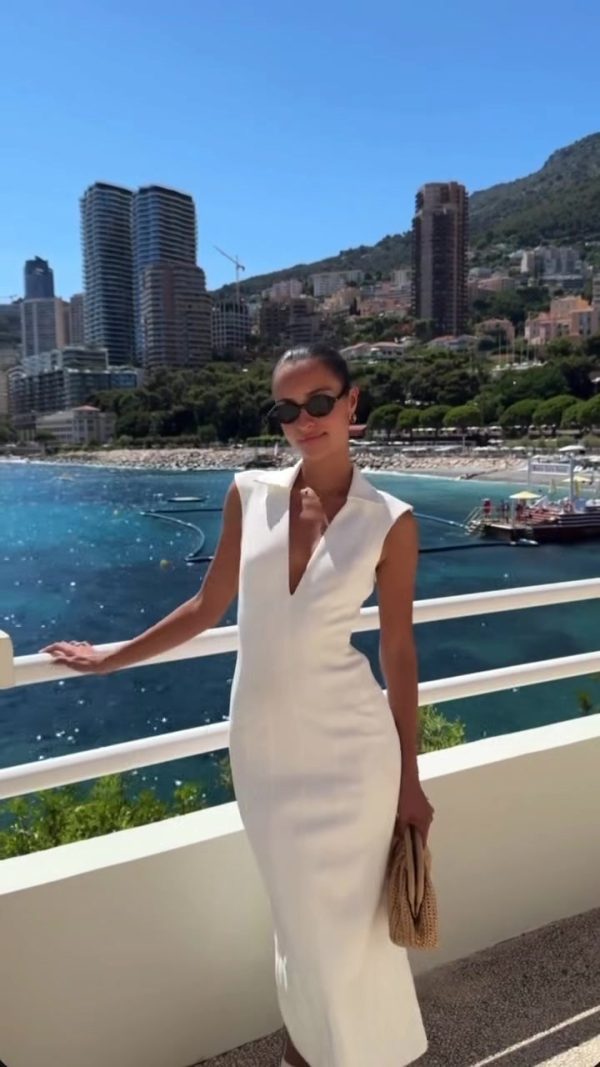 Sexy Sleeveless High-Waist V-Neck Midi Dress | Chic Evening Party Dress