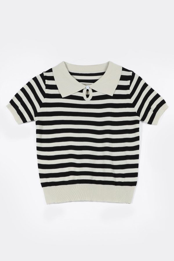 By the Sea Black Striped T-Shirt