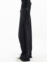 Asymmetrical Layer Button Wide Leg Pants