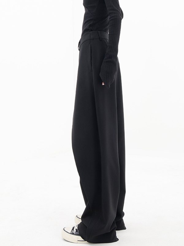 Asymmetrical Layer Button Wide Leg Pants