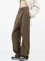 Asymmetrical Layer Button Wide Leg Pants