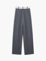 Asymmetrical Contrast Waistband Wide Leg Pants