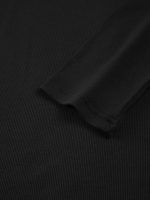 Sliver Lining Contrast Neckline Long Sleeve Top