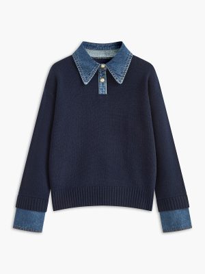 2 in 1 Panel Lapel Sweater