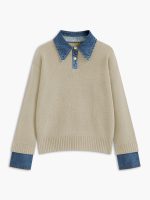 2 in 1 Panel Lapel Sweater