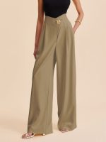 Embellished High-Waist Wide-Leg Pants