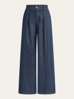 Mid-Waisted Wide-Leg Denim Pants