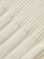 V-Neck Button Wool Blend Cable Knit Cardigan