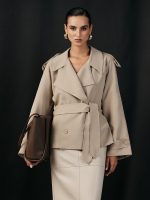 Wide Lapel Belted Trench Coat