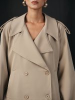 Wide Lapel Belted Trench Coat