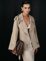 Wide Lapel Belted Trench Coat