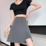 Asymmetric Layered Split Mini Skirt
