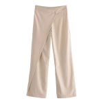 Asymmetrical Cross Wrap High-Waist Pants