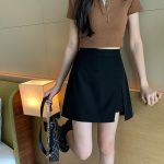 Asymmetric Layered Split Mini Skirt