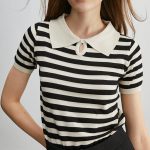 By the Sea Black Striped T-Shirt