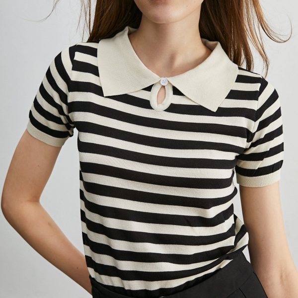 By the Sea Black Striped T-Shirt
