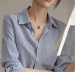 Blue Striped Silk Shirt