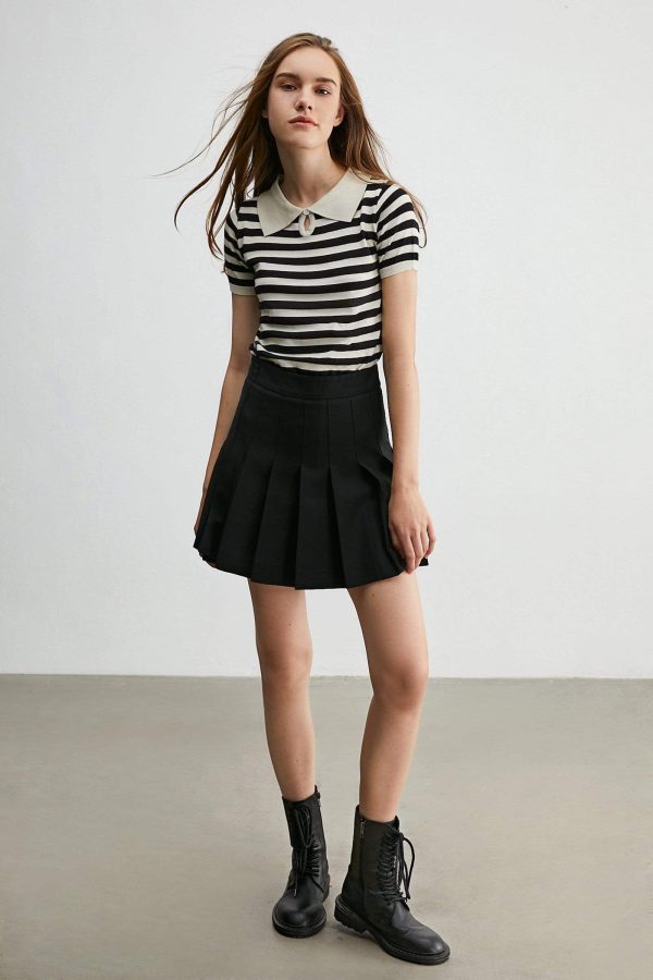 By the Sea Black Striped T-Shirt