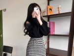 Houndstooth  Mini Skirt