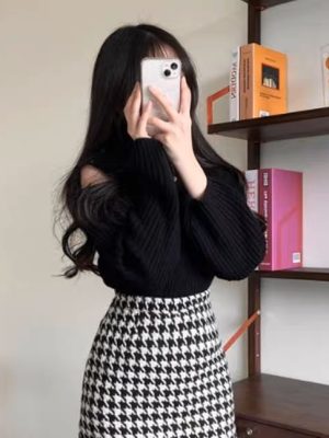 Houndstooth  Mini Skirt